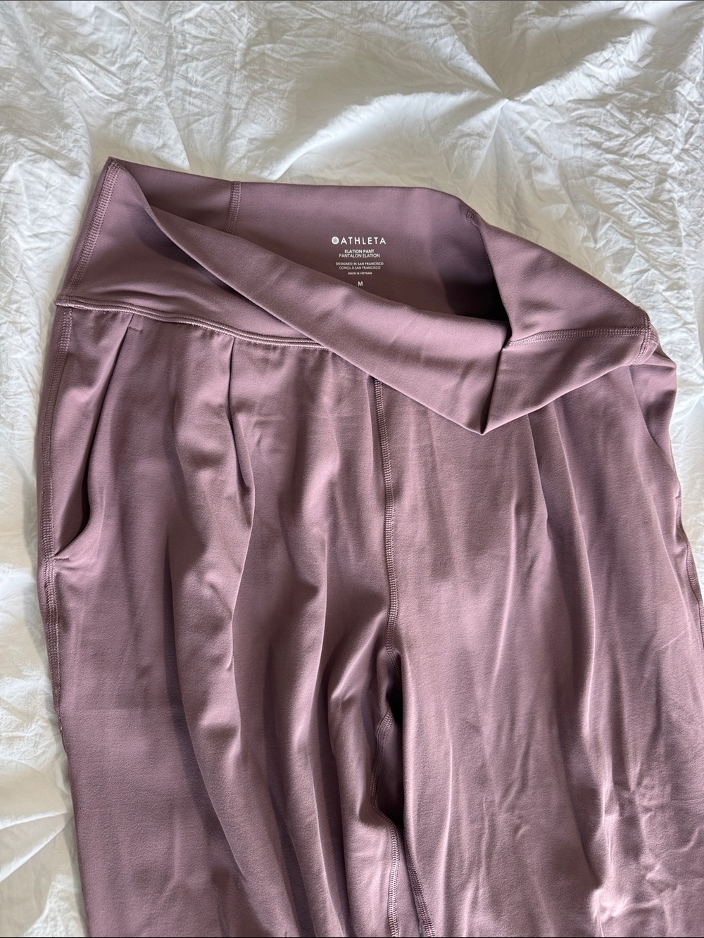 Athleta Mauve/Burgundy Elation Track Pants